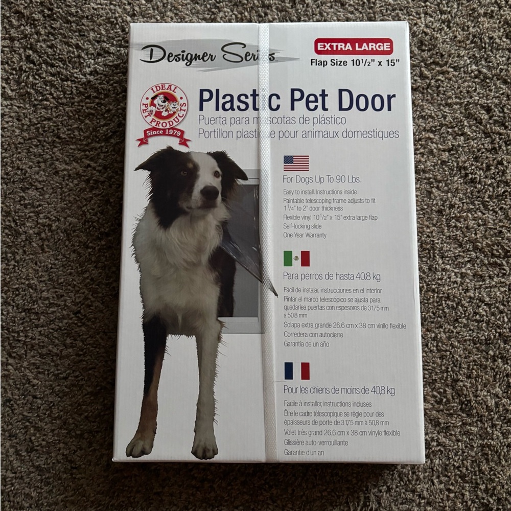 Extra Large Plastic Pet Door - White